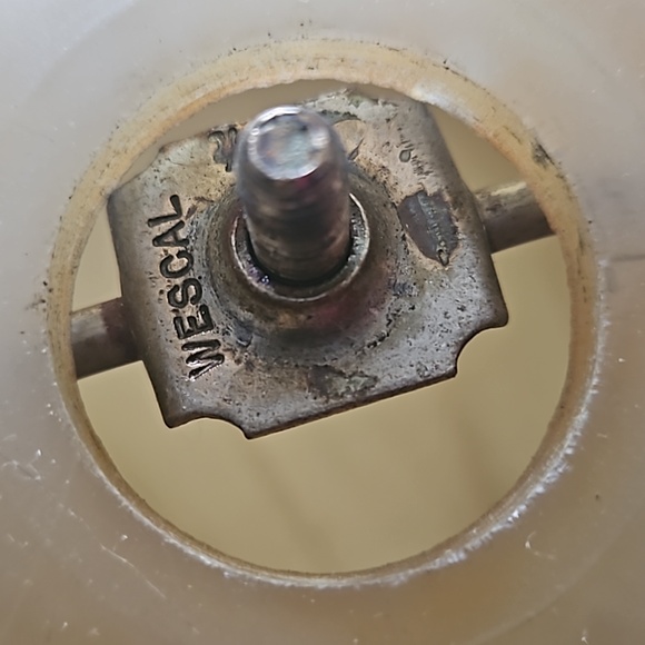 11950s WESCAL marked Glass Table Lamp Shade With cast brass hop knob RARE FIND - Picture 4 of 7